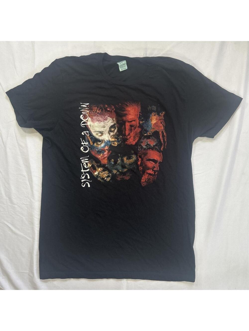 Men's Black and Multi Tshirt